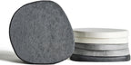 Instant Dry Stone Absorbent Diatomite Coaster Set of 6 for Drinks Wine Coffee, Modern Unique Cup Diatomaceous Earth Coasters for Coffee Table Office Desk, Grey and White