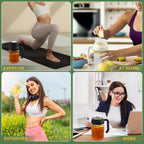 32oz Glass Water Bottle, Tea Bottle with Infuser & Handle, BPA-Free Leakproof Wide Mouth Large Tea Infuser Bottle for Hot or Cold Drinks, Loose Tea, Fruit (Black)