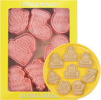 8 Piece Christmas Cookie Cutters, 3d Raised Design Gingerbread Cookie Stamps, Cookie Cutter Set suitable for Frosting Decoration, Mini Pie Molds, Apple Pie Pastry Biscuit Cutter (Christmas-F)