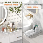 Oak Bathroom Toilet Tank Tray, 13" Wood Back of Toilet Paper Basket Tank Topper Storage, Vanity Tray for Perfume Makeup Candle Toiletry Organizer for Kitchen Coffee Table Silver Tray Decor