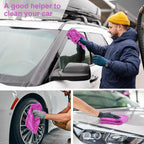 Shimeyao 30 Pcs Edgeless Microfiber Plush Towels for Cars Detailing Drying Wash Polishing Absorbent Cleaning Cloths, 500 GSM, 16 x 16 Inch(16 x 16 Inch,Purple,30 Pcs)