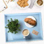 Spsyrine Serving Tray with Handles, Plastic Decorative Tray for Coffee Table, Living Room, Home Decor, 3040B