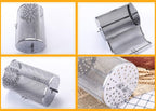 Falytemow Stainless Steel Rotisserie Grill Roaster Drum Oven Basket Oven Roast Baking Rotary for Peanut Dried Nut Coffee Beans BBQ (14 X 18cm)