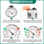 -30inHG-30PSI Stainless Steel Liquid Filled Pressure Gauge, 2.5" Dial Size, 1/8" NPT Back Mount, for Tube, Water Pump, Gas, Liquid, Pressure Test (with Range Mark Pointer)