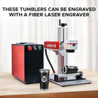 OMTech 20oz Tumblers Bulk, 6pc Stainless Steel Tumbler Set with Lid & Straw, Double Wall Vacuum Insulated Mug for Laser Engraver, Travel Coffee Mug for Hot & Cold Drinks, Black Powder Coated Cup