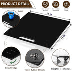 360° Sliding Tray for Coffee Maker & Kitchen Appliances - Silent Rubber Wheels, Acrylic Organizer Tray for Under Cabinet - Space Saving Countertop Accessory, 13x14 Inch (Black)