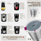 2 Pack Reusable K Cup Coffee Pods, Universal Stainless Steel Refillable K Cup Coffee Filters for Keurig 1.0 and 2.0 Coffee Makers