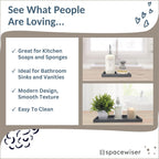 Countertop and Vanity Tray - 2 PC (11” and 7”) Shatterproof Silicone Kitchen and Bathroom Trays for Counter, Kitchen Soap Dispenser Tray, Vanity Trays for Bathroom, Perfume Key Tray