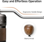 HiBREW G4B Manual Coffee Grinder with External Adjustable Dial - Aluminum Conical Burr Mill, Numerical Settings & Travel Case, Coarse to Fine Grind for Espresso Pour Over Moka Pots. 22g Capacity