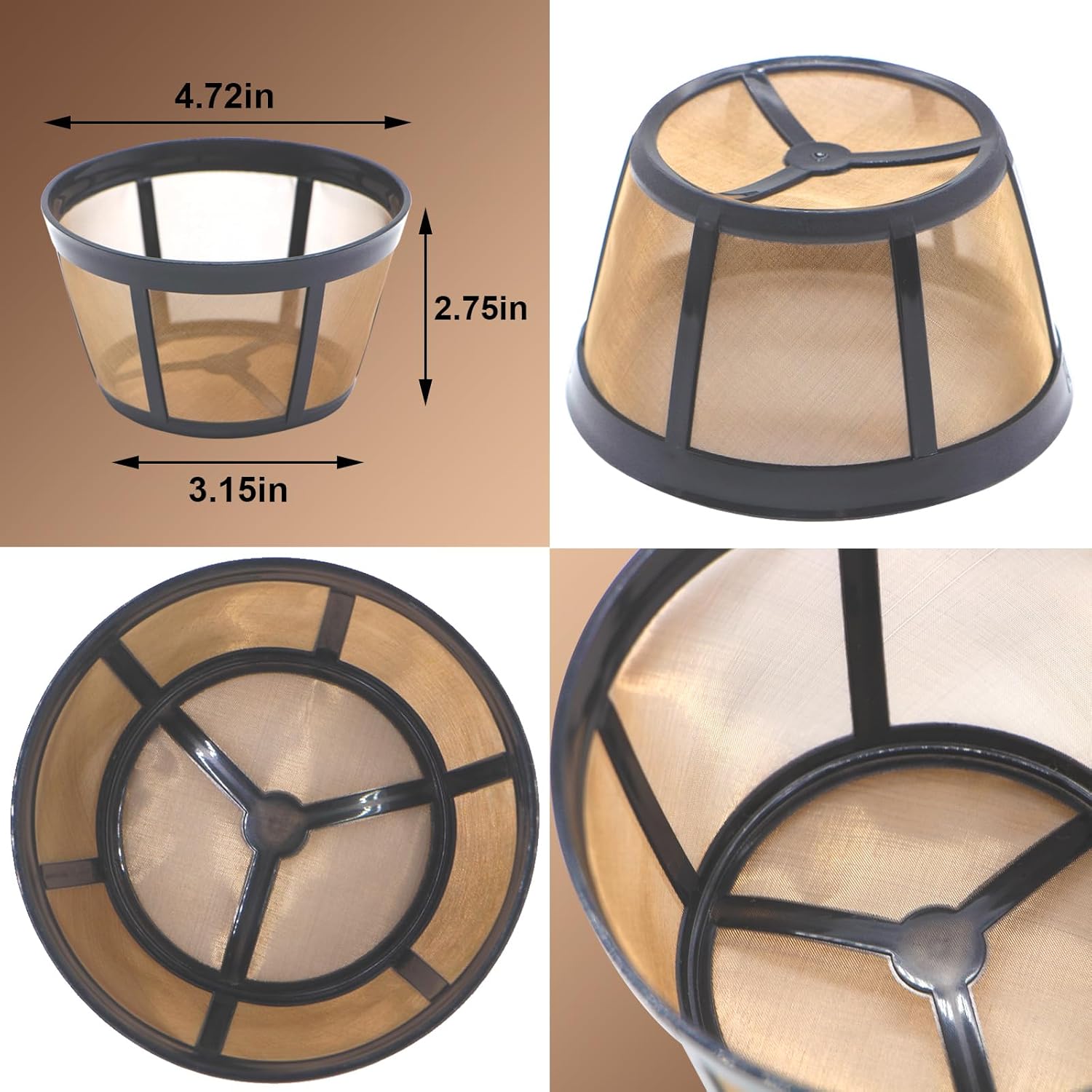 2 Pack Reusable Coffee Filter Replacement for BUNN 8 10 12 Cup Coffee Maker and Brewer Series BX, BTX, GRX, NHB, NHS, ST, HG & H