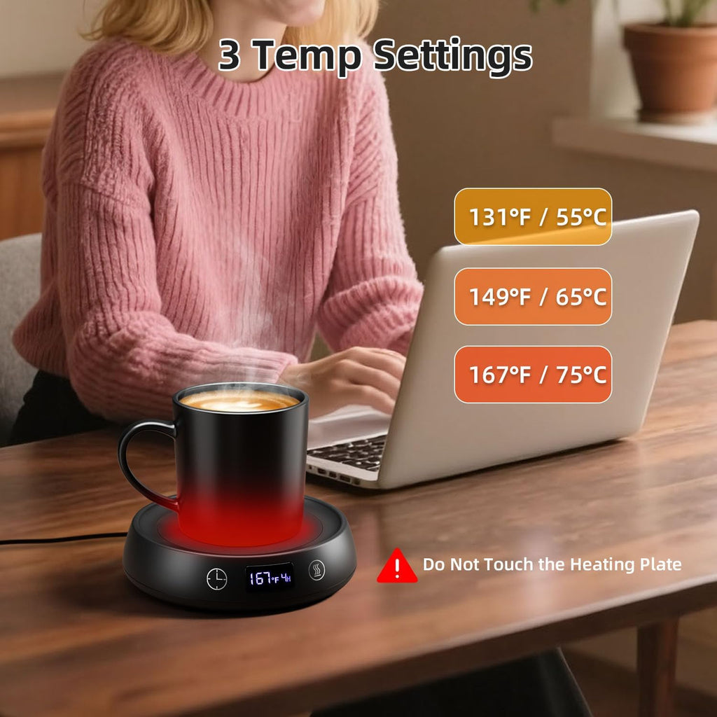 Mug Warmer for Desk, Electric Coffee Cup Warmer 8H Auto Shut Off Candle Warmer for Home Office, Smart Tea Beverage Coffee Warmer with 3 Temperature Setting, Wax Melt Warmer Scented Oil Wax Cube Melter