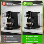 Silicone Coffee Mat,15.8"x 11.8"in Bar Mat for Countertop,Heat-Resistant,Non-Slip,Leak-Proof,Fit for Coffee Maker/Espresso Machine-Translucent