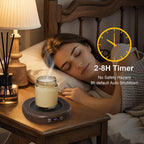 Coffee Mug Warmer & Mug Set for desk, Smart Auto Shut Off Electric Cup Warmer for Office & Home, 4-Temperature Setting Coffee Heating Mug Candle Heater Tea Beverage Warmer Plate for Men Women Birthday