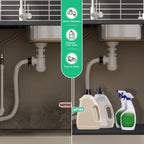 TRZZ Silicone Waterproof Under Sink Mat 34" x 22", Drip Tray and Cabinet Liner for Kitchen and Bathroom, Prevents Water Damage and Organizes Cabinets (Black)