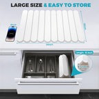 Extral Large Quick Dry Stone Drying Mat for Kitchen Counter,24"(L)x16"(W) Collapsible Eco-Friendly Absorbent Diatomaceous Earth Mat for Dishes Cups,Dish Drying Mats (White-Ellipse, 24x16 inch)