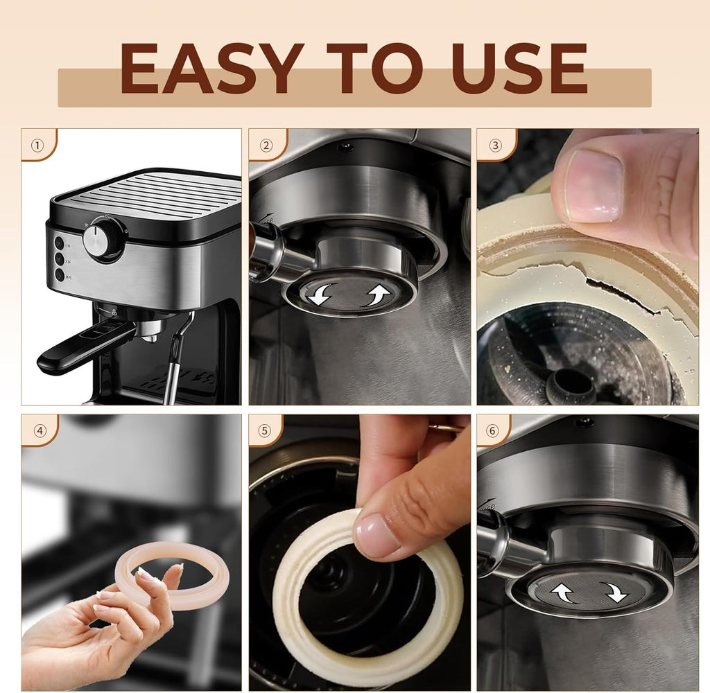 3 Pcs 54mm Silicone Steam Ring, No BPA Silicone Gasket Replacement Compatible with Barista 878/870/860/880/810/840/450/500 and Sage 880/878/875/870/810/500, for Espresso Machine Repair and Upgrade