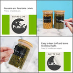 8 oz Glass Jars With Bamboo Lids - Borosilicate Airtight Canisters, Food Storage Container, Pantry Organization, Kitchen Sets, Spice Containers - Set of 15