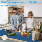 AECHY Silicone Mats for Kitchen Counter 47"x23.6"x0.08”, Largest Heat Resistant Mat Shipped Rolled Up Kitchen Island Silicone Countertop Protector Mat Nonslip Extra Large Counter Mat, Blue