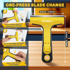 DIYSELF Razor Blade Scraper, 1 Pack Razor Scraper, 4 Inch Razor Blade Scraper Tool with 10 Extra Blades, Scraper for Cleaning, Glass Top Stove, Sticker Removal, Floor, Glass Scraper, Paint Scraper