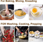 Hand Mixer Electric Mixing Bowls Set, 5 Speeds Handheld Mixer with 4 Nesting Stainless Steel Mixing Bowl, Measuring Cups Spoons 200W Kitchen Blender Whisk Beater Baking Supplies For Beginner