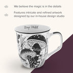 Karma Gifts 14 oz Black and White Boho Mug Celestial - Cute Coffee and Tea Mug - Ceramic Coffee Mugs for Women and Men