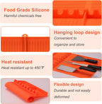 GOSALISU Silicone Grill Mat for Blackstone, Reusable Griddle Tools Mat with Drip Pad, Spatula Mats for Outdoor Grill Kitchen Countertop, Barbeque Accessories (Orange)