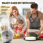 12-Piece 304 Stainless Steel Biscuit Cutter Set, Round Cookie Cutters for Baking (1/2/3/4/5'') with PP Storage Box, Dough Pastry Cake Circle Cutting Ring Molds, Non-Rust Double Thickness & 2.1‘’ High