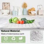 Stone Dish Drying Mat for Kitchen Counter,24"(L)×16"(W) Collapsible Fast-Drying Diatomaceous Earth Mats with Towel Sanding Tool,Versatile Stone Drying Mats for Cups Dishes Bottles