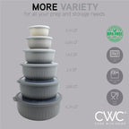 COOK WITH COLOR Prep Bowls with Lids- Wide and Deep Nesting Plastic Small Mixing Bowl Set with Lids, 12 Piece Set - Wide Bowls, Gray