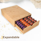 HTB Coffee Pods Storage Drawer for Organizing Nespresso Capsules, Can Be Used In Coffee Station, Kitchen, Home, Office, Holds 40 CoffeePods