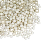 Manvscakes Sprinkles- Edible Cake and Cupcake Sprinkles with Assorted Shapes and Sizes for Parties, Metallic Sprinkle Mix for Cookies, Ice Cream, Cake and Cupcake Decorating, Silver white sprinkle