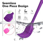 HOTEC Basting Brushes Silicone Heat Resistant Pastry Brushes Spread Oil Butter Sauce Marinades for BBQ Grill Barbecue Baking Kitchen Cooking BPA Free Dishwasher Safe (Purple) 2pcs