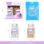 Pearl Sprinkles for Cake Decorating, Gold Pearl Sprinkles, Sliver Pearls Sprinkles, Sugar Pearls, Metallic Sprinkles Mix for Cake, Cupcakes, Macaron, Ice Cream, and Cookies. (120g/4.2oz)