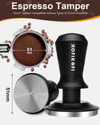 51mm Espresso Tamper, Coffee Tamper with 30lbs Spring Loaded, Barista Espresso Coffee Tamper with Stainless Steel Ripple Base and Aluminum Handle Fits for All 51mm Espresso Machines