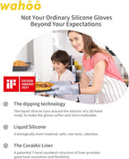 wahoo Professional Liquid Silicone Oven Mitts Gloves, Heat Resistant Gloves for Cooking, Baking, CoralAir Liner, 12 Inch, Purple, Large