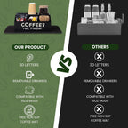 Coffee Bar Organizer for Countertop and Silicone Mat Included - Coffee Organizer Station with Removable Drawers - Tea Station for Countertop - Home Bar Accessories