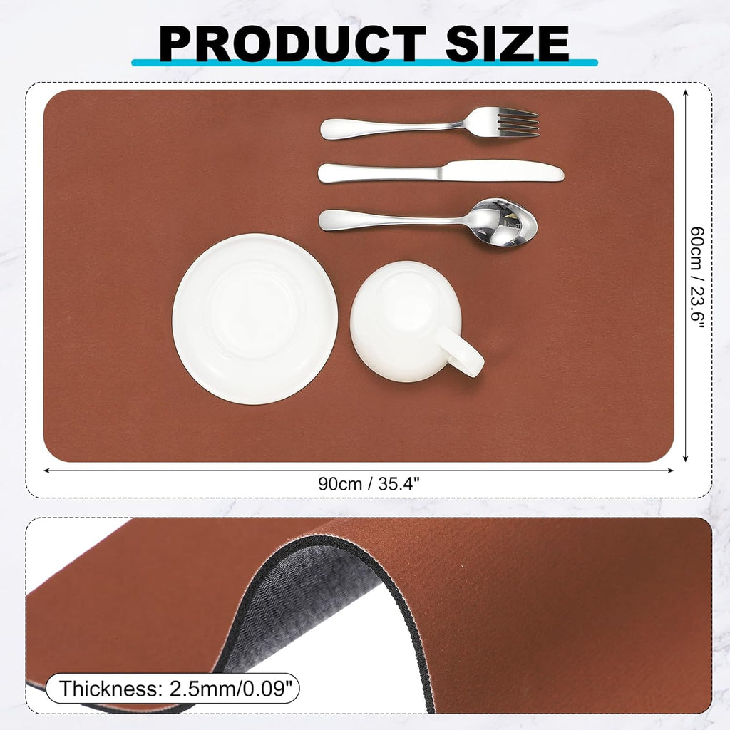 uxcell Silicone Mats for Kitchen Counter, 35.4" x 23.6" Non-Slip Countertop Protector Mat Heat Resistant Coffee Mat Waterproof Table Placemat, Brown