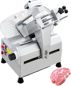Dual Motor Automatic Meat Slicer 370W + 550W Power | 13" Sharp Carbon Steel Blade, 0-16mm Adjustable Thickness | Ideal for Deli Meats, Cheeses & Home Kitchen Use