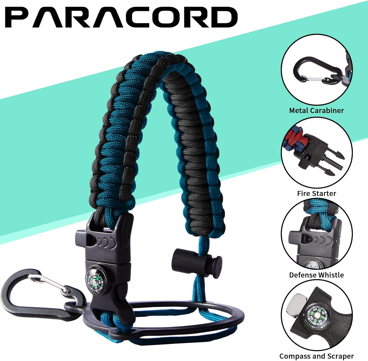 32/40/64/128 oz Insulated Water Bottle with straw & Spout Lids Keep Cold 48H Hot 24H, Large Water Flask Bottle with Shoulder Carrier Bag, Paracord Handle & Boot for Gym, Workout & Beach