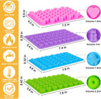 Silicone Gummy Bear Molds,4Pcs Non-stick Chocolate Candy Molds with 2 Droppers Including Mini Dinosaur, Bear Shape, Hearts and Mini Donut