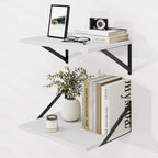 Dreamland White Floating Shelves for Wall, Wall Mounted Shelves, Large Floating Shelf 12 * 16 inch Set of 2 for Bookshelf Living Room Bedroom Home Office Bathroom