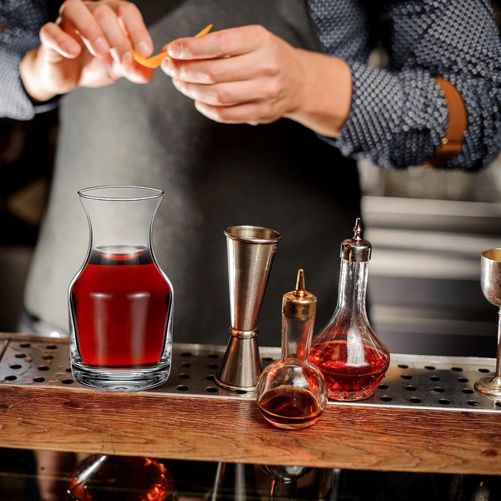 12 Pack Single Serving Wine Carafe Glass Small Mini Carafe Individual Wine Refill Decanter for Dinner Parties Tastings Bars Restaurants (7.7 oz)