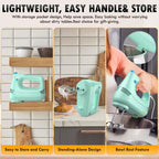 Electric Hand Mixer with Stainless Steel Whisk, Dough Hook Attachment and Storage Bag, Handheld Mixer for Baking Cakes, Eggs, Cream Food Mixers. Turbo Boost /5 Speed Kitchen Blender GREEN