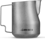 MHW-3BOMBER Milk Frothing Pitcher 450ml/15.2oz Milk Frother Cup Espresso Steaming Pitcher Stainless Steel Milk Frother Cup Barista Latte Art Round Spout Milk Jug, Silver spot P6003SS-OS