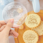 Personalized Birthday Cookie Stamp Custom Acrylic Cookie Embossing Mold with Handle for Baking Decoration