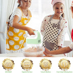 CBQ Hand Mixer Electric, 9 Speed 400W Handheld Mixer with Digital, Touch Button, Turbo, Snop-On Storage Case, 5 Stainless Steel Accessories, Mixer Electric Handheld for Cake, Cookie, Egg (Grass Green)