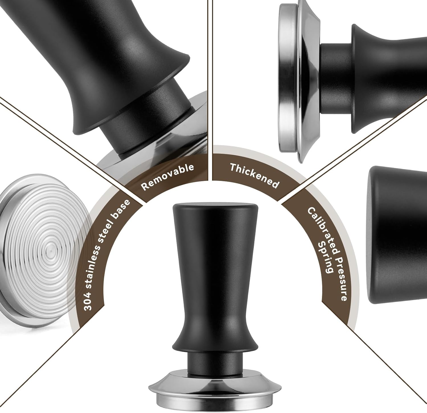 21pcs Espresso Tamper Set, Barista Tools Kit for Coffee Machine, Spring-Loaded 304 Stainless Steel Base 30lbs Coffee Calibrated Tamper kits for Enjoying cafes Home Office hotels(51mm)