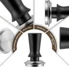 24pcs Espresso Tamper Set, Barista Tools Kit for Coffee Machine, Spring-Loaded 304 Stainless Steel Base 30lbs Coffee Calibrated Tamper Tools for Enjoying cafes Home Office hotels(53mm)