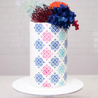 Cake Baking Stencil - Seamless Delicate Pattern for Decorating Tall Double Barrel Cake to Use with Buttercream, Royal Icing, Ganache, Paint, Airbrush (VORRA)