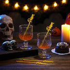 30 Pcs Halloween Swizzle Sticks Plastic Coffee and Cocktail Stirrers Fall Thanksgiving Drink Stirrers Cocktail Mixers for Halloween Fall Autumn Party Tea Coffee Bar Decoration(Poison)